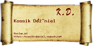 Kossik Dániel névjegykártya